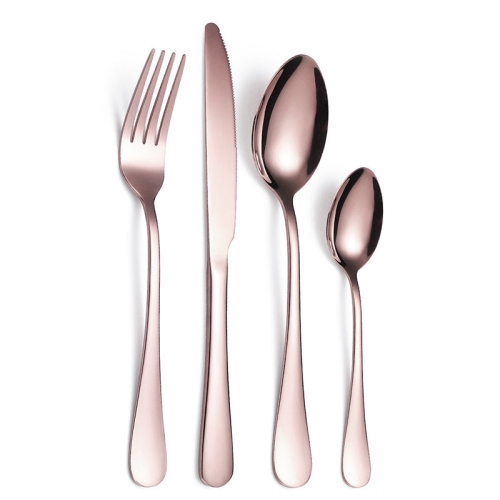 PANDACO Flat Rose Gold Utensils Set