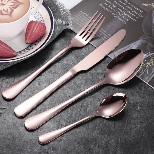 PANDACO Flat Rose Gold Utensils Set