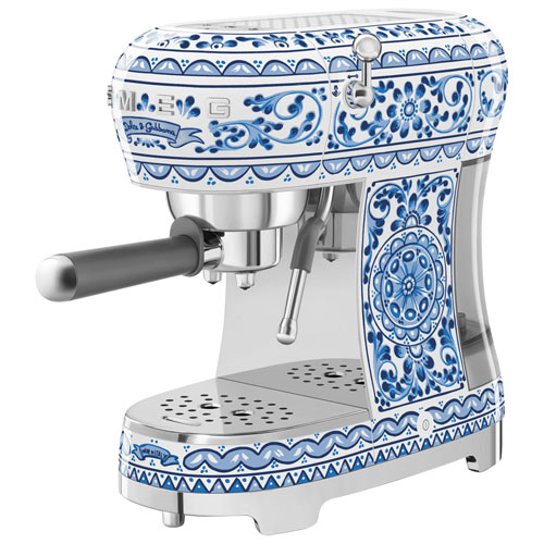 Machine à espresso manuelle de Smeg - Collection Dolce & Gabbana - Bleu Méditerranée