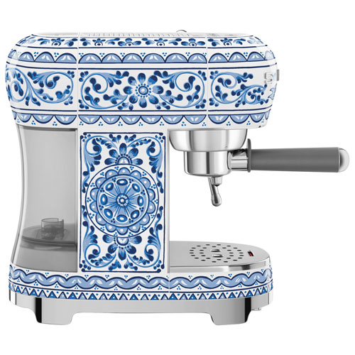 Machine à espresso manuelle de Smeg - Collection Dolce & Gabbana - Bleu Méditerranée