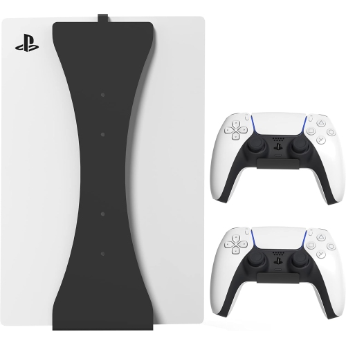 Image 1 of 5.. HumanCentric Wall Mount for Original PS5 with 2 Controller Mounts, Metal Bracket for Disc & Digital Versions, Compatible Only with Fat PS5
