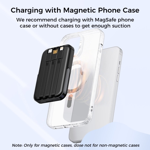 10000mAh Magnetic Power Bank w/ Stand- 3 Cables & Wireless Charging