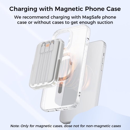 10000mAh Magnetic Power Bank w/ Stand- 3 Cables & Wireless Charging