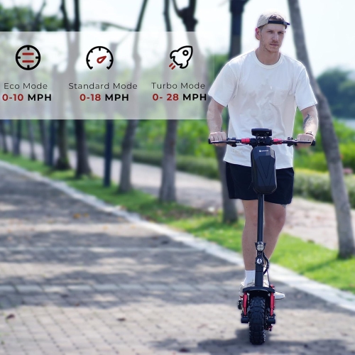 isinwheel GT2 Electric Scooter with Seat(1000W Motor / 45KM Range / 45KM/h Top Speed/11" Off-Road Tires&Dual Shock Absorption/Fornt&Rear Dual