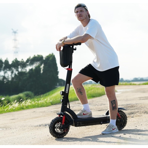 isinwheel GT2 Electric Scooter with Seat(1000W Motor / 45KM Range / 45KM/h Top Speed/11" Off-Road Tires&Dual Shock Absorption/Fornt&Rear Dual