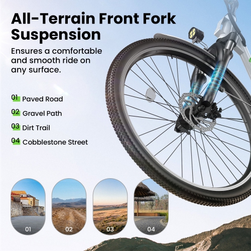 isinwheel U2 Electric Bike with basket(500W Motor/ 90KM Range/ 32KM/h Top Speed/26" Tires/Shimano 7 Speed/Dual Suspension/UL 2271/2789 Certified) -