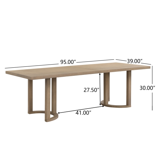 YOULIGHTS 95 Inch Dining Table for 6-8 People, Modern Kitchen Table with U-Shaped Legs, Wooden Rectangular Farmhouse Dinner Furniture for Dining