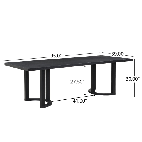 YOULIGHTS 95 Inch Dining Table for 6-8 People, Modern Kitchen Table with U-Shaped Legs, Wooden Rectangular Farmhouse Dinner Furniture for Dining