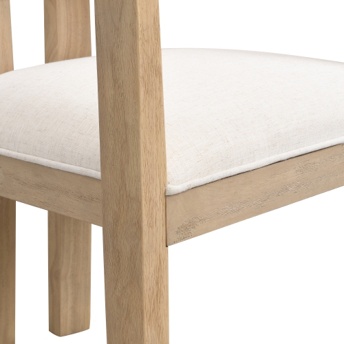 YOULIGHTS Set of 2 Fabric Upholstered Dining Chairs, Curved Backrest Kitchen Side Chair, Soft Padded Seat&Back Cushion, Solid Wood Armchair,