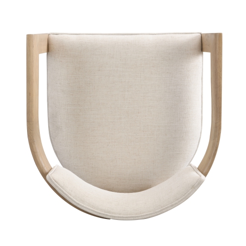 YOULIGHTS Set of 2 Fabric Upholstered Dining Chairs, Curved Backrest Kitchen Side Chair, Soft Padded Seat&Back Cushion, Solid Wood Armchair,