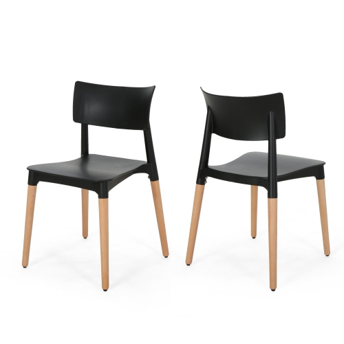 YOULIGHTS Wooden Dining Chairs Set of 2, Modern Side Chairs Set, Wide Seat & Sturdy Wooden Legs, Armless Kitchen Chairs for Dining Room Living Room