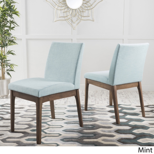 YOULIGHTS Mid-Century Modern Style Mint Walnut Finish Dining Room Chairs,Set of 2 Wood Frame Armless Design | All Season Pretty Cocoa Shade, Durable