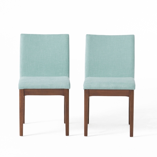 YOULIGHTS Mid-Century Modern Style Mint Walnut Finish Dining Room Chairs,Set of 2 Wood Frame Armless Design | All Season Pretty Cocoa Shade, Durable