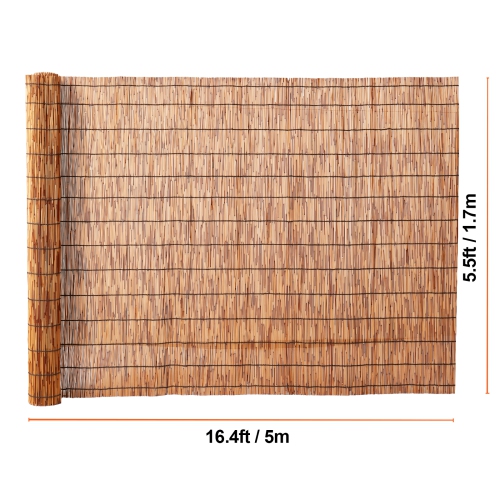 Clôture à roseaux naturelle VEVOR 5.5&nbsp;pi x 16.4&nbsp;pi, rideau en toile à roseau pour balcon pour terrasse extérieure, clôture décorative pour