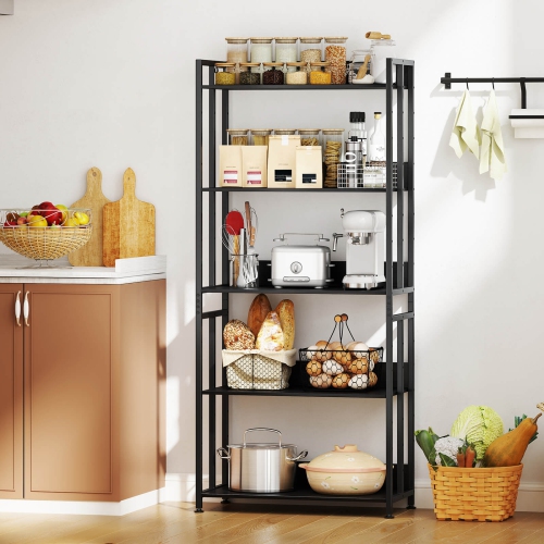 Costway 2 PCS 5 Tier Bookshelf 62" Tall Bookcase with Tiltable Shelves Display Storage Rack