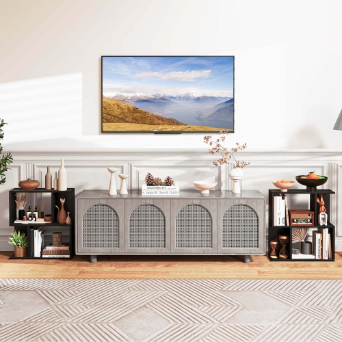 Costway 1 PCS 3-Tier Bookshelf Geometric Bookcase Side Table with Open Storage Display Shelf