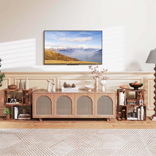 Costway 1 PCS 3-Tier Bookshelf Geometric Bookcase Side Table with Open Storage Display Shelf