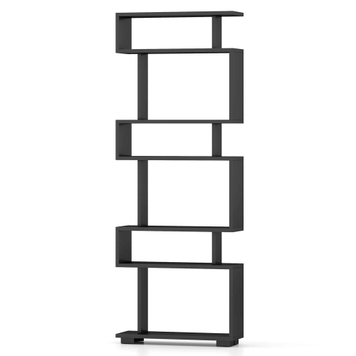 Costway 1 PCS Bookcase 6-Tier Bookshelf with Anti-Tipping Kit Freestanding Display Shelf Black/White/Brown