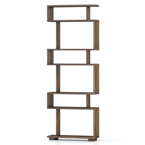 Costway 1 PCS Bookcase 6-Tier Bookshelf with Anti-Tipping Kit Freestanding Display Shelf Black/White/Brown