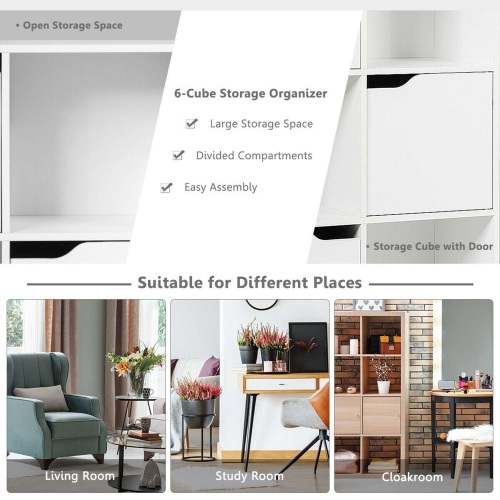 9 Cube Bookcase Cabinet Wood Bookcase Storage Shelves Room Divider Organization