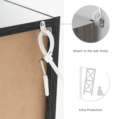 Costway 9 Cube Bookcase Cabinet Wood Bookcase Storage Shelves Room Divider Organization Gray/White