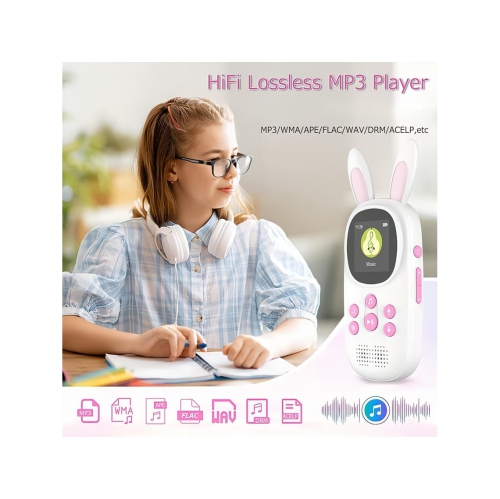 Children's MP3 player - 64GB memory, Bluetooth 5.0, Hi-Fi sound quality, long battery life, walkman