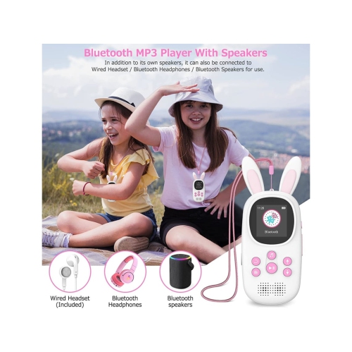 Children's MP3 player - 64GB memory, Bluetooth 5.0, Hi-Fi sound quality, long battery life, walkman