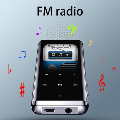 Premium metal Bluetooth MP3 player – Hi-Fi audio quality, 3.5D glass screen, video playback[32GB]