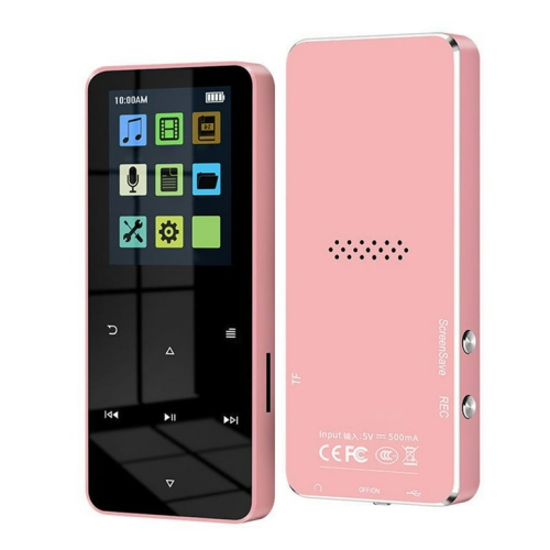 Pink Wireless Touch Screen MP3 Player Music Player – 128GB Expandable, E-book and Background Playback [132GB with FM Function]