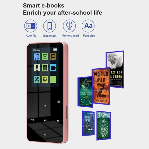 Pink Wireless Touch Screen MP3 Player Music Player – 128GB Expandable, E-book and Background Playback [132GB with FM Function]