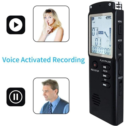 32GB Digital Voice Recorder Voice Activated Recorder with Playback, USB Rechargeable - Tape Recorder for Lectures, Meetings, Interviews, Mini