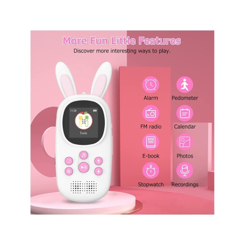 Children's MP3 player - 32GB memory, Bluetooth 5.0, Hi-Fi sound quality, long battery life, walkman
