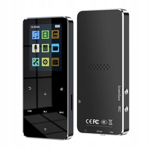 Black Wireless Touch Screen MP3 Player Music Player – 128GB Expandable, E-book and Background Playback [132GB with FM Function]