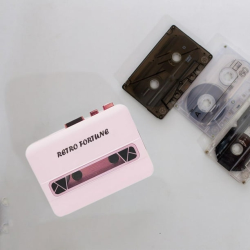 Vintage Portable Cassette Player - Music Player - Auto Rewind, Built-in Speaker, Stereo
