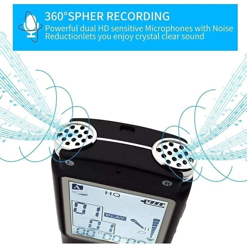 64GB Digital Voice Recorder Voice Activated Recorder with Playback, USB Rechargeable - Tape Recorder for Lectures, Meetings, Interviews, Mini