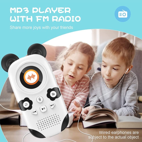Kids Panda MP3 Player – Bluetooth 5.0, Safe Volume, 64GB, Walkman Music Player, Hi-Fi Speakers