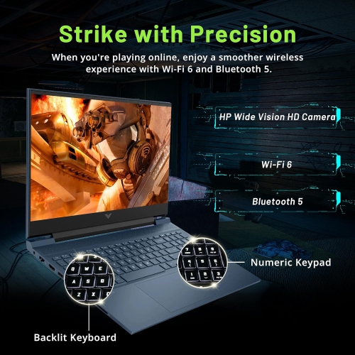 Refurbished - HP Victus 16.1" FHD IPS Gaming Laptop, Intel i5-11400H, 512GB SSD, 16GB RAM, GeForce RTX 3050, Backlit KB, B&O Audio, Fast Charge,