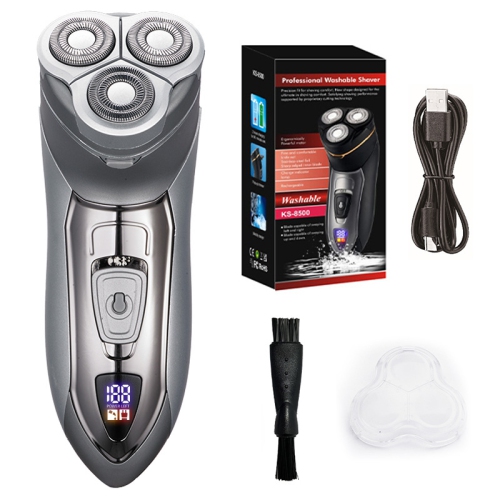 Floating Electric Shaver Men's Super Clean Digital Display Electric Full Body Washable Beard Knife Shaver Electric - Off-white