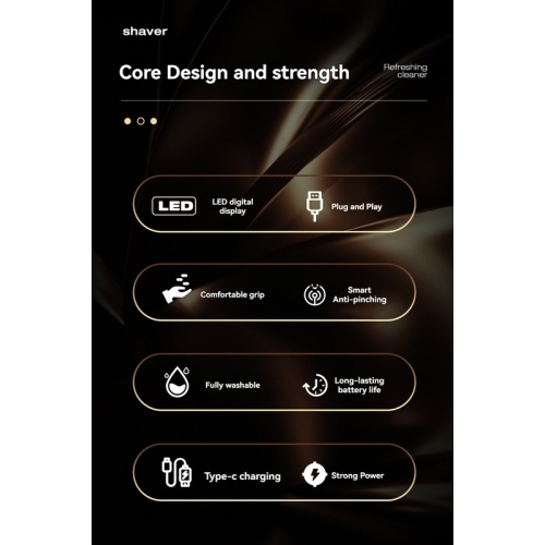 Floating Electric Shaver Men's Super Clean Digital Display Electric Full Body Washable Beard Knife Shaver Electric - Off-white