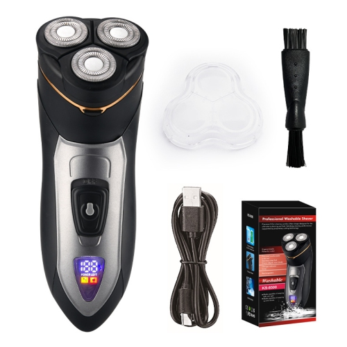 Floating Electric Shaver Men's Super Clean Digital Display Electric Full Body Washable Beard Knife Shaver Electric - Black
