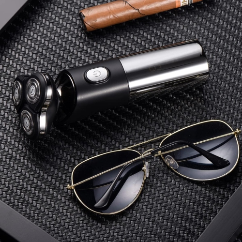 Men's electric shaver, waterproof electric shaver, men's rotary shaver, cordless beard trimmer, usb charging, wet and dry travel shaver