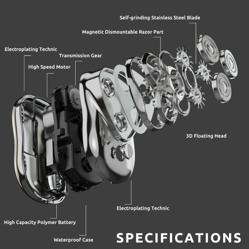 Electric Mini Shaver, Portable Electric Shaver, Men's Powerful Mini Shaver, USB Rechargeable Washable, Lightweight, Suitable for Travel, Office, etc.