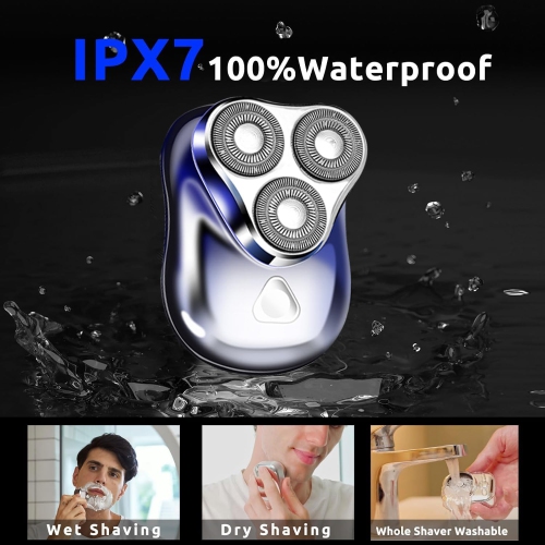 Electric Mini Shaver, Portable Electric Shaver, Men's Powerful Mini Shaver, USB Rechargeable Washable, Lightweight, Suitable for Travel, Office, etc.