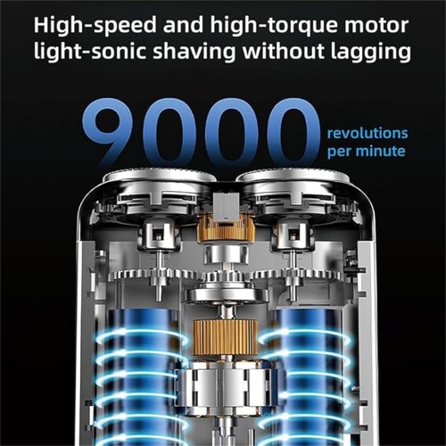 Mini portable electric shaver, men's USB pocket shaver, waterproof rechargeable double head shaver, wet and dry electric shaver-White