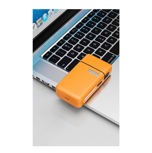 Mini Shaver Portable USB Shaver Magnetic Two-Head Small Beard Shaver Electric - Orange