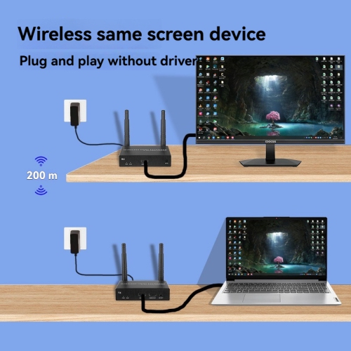 1080P Wireless HDMI Transmitter and Receiver with HDMI Loop Out, [200M 4K]