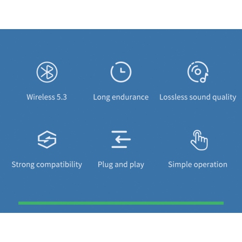 Bluetooth transmitter Bluetooth 5.3 transmitter and receiver Bluetooth transmitter and receiver Supports hands-free calling 3.5 mm headphone jack