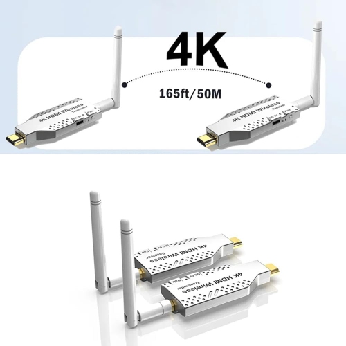 4K/1080P Wireless 50M HDMI Male Display Adapter Audio Video Transmitter and Receiver 4k 30Hz Extender for Laptop DVD to TV Monitor