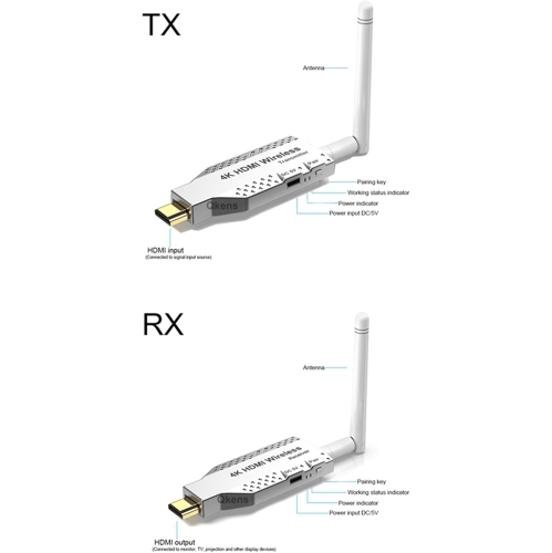 4K/1080P Wireless 50M HDMI Male Display Adapter Audio Video Transmitter and Receiver 4k 30Hz Extender for Laptop DVD to TV Monitor
