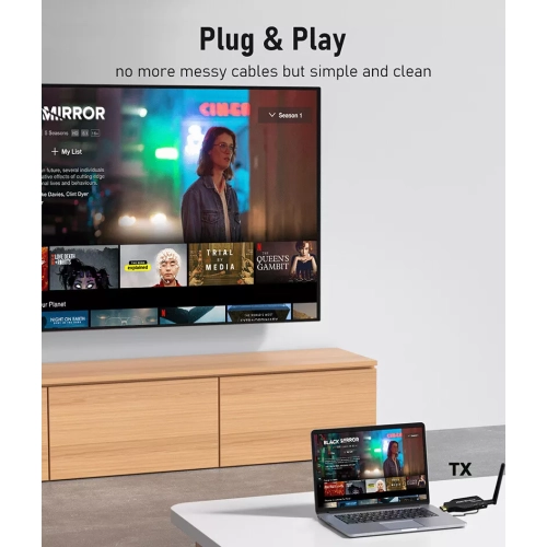 Wireless HDMI Video Transmitter 50m Receiver Extender Laptop to TV Projector